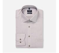 OLYMP Herren Langarmhemd Luxor Modern Fit New-Kentkragen 100% Baumwolle Braun Gr. 44