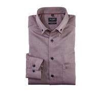 OLYMP Herren Businesshemd Langarm Luxor,Einfarbig,modern fit,Button-Down-Kragen,dunkelrot 39,44