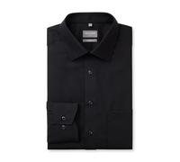 Businesshemd OLYMP "OLYMP Luxor, comfort fit, New Kent", Herren, Gr. 52, Normaler Arm, schwarz, 100% Baumwolle, Hemden (66528903-52) schwarz