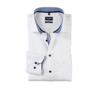 Businesshemd OLYMP "OLYMP Luxor, modern fit, Global Kent mit extra langem Arm", Herren, Gr. 41, Normaler Arm, weiß, 100% Baumwolle, Hemden (54349015-41) weiß