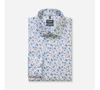Langarmhemd OLYMP "Luxor", Herren, Gr. 43, N-Gr, weiß, Web, Obermaterial: 100% Baumwolle, normal, 2-Knopf-Manschette, Hemden, Businesshemd, New-Kentkragen, floraler Print, modern fit (56495219-43) wei