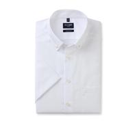 OLYMP Luxor, Bügelfreies Business Hemd, modern fit, Weiß, Kurzarm, Button-down, 46 (0303120046)