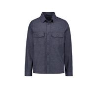 Hemdjacke OLYMP, Herren, Gr. L, marine, Web, Obermaterial: 55% Leinen, 45% Baumwolle, normal, 1-Knopf-Manschette, Jacken, Overshirt, Leinen, Modern Fit, Kentkragen (97117307-L) marine