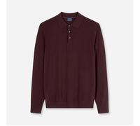 Langarm-Poloshirt OLYMP "OLYMP Casual Strick, Polo langarm", Herren, Gr. M, braun (bordeaux), 100% Schurwolle, Shirts (95718936-M) bordeaux