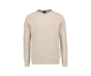 OLYMP Pullover Herren Regular Fit Rundhals Baumwolle beige, XXL