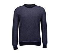 OLYMP Pullover Herren Regular Fit Rundhals Baumwolle blau gemustert, XL