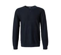 Rundhalspullover OLYMP "OLYMP Strick Casual", Herren, Gr. XL, blau (marine), Obermaterial: 100% Baumwolle, schmal, Rundhals, Pullover Rundhalspullover, mit modischem Strukturmuster (70070662-XL) marin