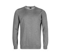 OLYMP Herrenpullover Casual Strick – Rundhals, Single Jersey, Regular Fit, 100% Schurwolle – Silbergrau L