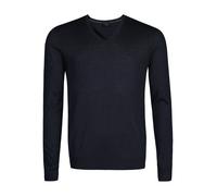 Olymp Body Fit Pullover V-Ausschnitt Merino/Seide Dunkelblau 0151/10/18, Größe: L