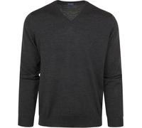 Strickpullover OLYMP "OLYMP Casual Strick, Pullover", Herren, Gr. L, schwarz (graphit), 100% Schurwolle, Pullover Strickpullover (34252915-L) graphit