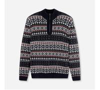 OLYMP Casual Regular Fit Pullover marine, Jacquardmuster