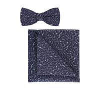 OLYMP Set Fliege, Einstecktuch blau, Blumen