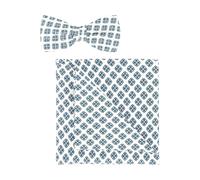 OLYMP Set Fliege, Einstecktuch blau, Gemustert