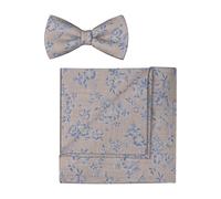 OLYMP Set Fliege, Einstecktuch bleu, Blumen