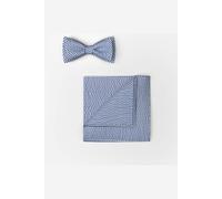OLYMP Set Fliege, Einstecktuch bleu, Gemustert