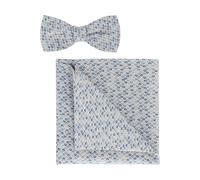 OLYMP Set Fliege, Einstecktuch bleu, Gemustert