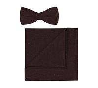 OLYMP Set Fliege, Einstecktuch bordeaux, Fischgrat