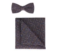 OLYMP Set Fliege, Einstecktuch braun, Bedruckt