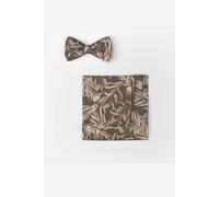 OLYMP Set Fliege, Einstecktuch braun, Bedruckt