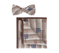 OLYMP Set Fliege, Einstecktuch braun, Gemustert