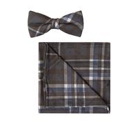 OLYMP Set Fliege, Einstecktuch braun, Gemustert