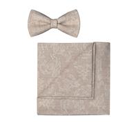 OLYMP Set Fliege, Einstecktuch champagner, Blumen