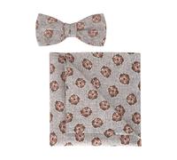 OLYMP Set Fliege, Einstecktuch grau, Gemustert