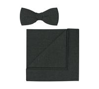 OLYMP Set Fliege, Einstecktuch grün, Fischgrat