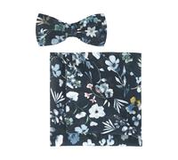 OLYMP Set Fliege, Einstecktuch marine, Blumen