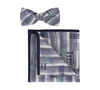 OLYMP Set Fliege, Einstecktuch marine, Gemustert