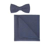 OLYMP Set Fliege, Einstecktuch marine, Gemustert