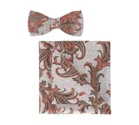 OLYMP Set Fliege, Einstecktuch orange, Paisley