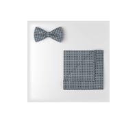 OLYMP Set Fliege, Einstecktuch rauchblau, Gemustert