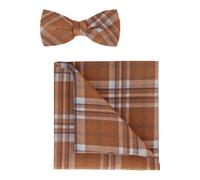 OLYMP Set Fliege, Einstecktuch sienna, Kariert