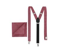 OLYMP Set Hosenträger, Einstecktuch orange, Gemustert