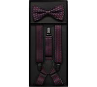 OLYMP Set Hosenträger, Fliege dunkelrot, Gemustert