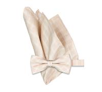 OLYMP Set Schleife + Einstecktuch Herren beige gemustert, One Size