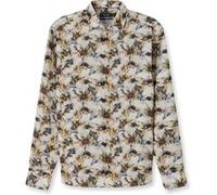 OLYMP SIGNATURE Casual Tailored Fit Leinenhemd beige, Bedruckt