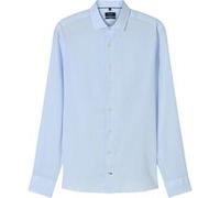 OLYMP SIGNATURE Casual Tailored Fit Leinenhemd hellblau, Faux-uni