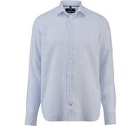 OLYMP SIGNATURE Casual Tailored Fit Leinenhemd bleu, Gestreift
