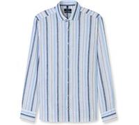 OLYMP SIGNATURE Casual Tailored Fit Leinenhemd bleu, Gestreift