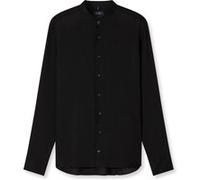 OLYMP SIGNATURE Casual Tailored Fit Leinenhemd schwarz, Faux-uni