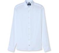 OLYMP SIGNATURE Casual, Premium Leinenhemd, tailored fit, Weiß, Kent, 44 (8503540044)