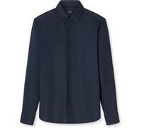 OLYMP SIGNATURE Casual Tailored Fit Flanellhemd nachtblau, Einfarbig