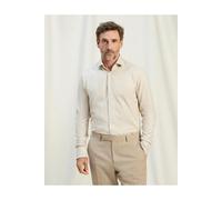 OLYMP SIGNATURE Casual Tailored Fit Flanellhemd beige, Hahnentritt
