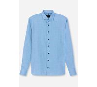 OLYMP SIGNATURE Casual Tailored Fit Flanellhemd bleu, Einfarbig