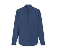 OLYMP SIGNATURE Casual Tailored Fit Flanellhemd nachtblau, Einfarbig