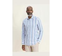 OLYMP SIGNATURE Casual Tailored Fit Leinenhemd bleu, Gestreift