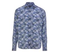 OLYMP SIGNATURE Casual Tailored Fit Leinenhemd graugrün, Bedruckt