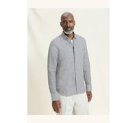 OLYMP SIGNATURE Casual Tailored Fit Leinenhemd graugrün, Gestreift